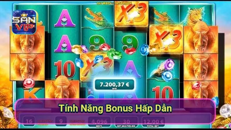 Nổ Hũ Raging Rhino - Trải Nghiệm Phiêu Lưu Hoang Dã Hấp Dẫn 7 tinh-nang-bonus-hap-dan